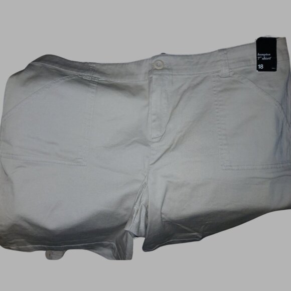New York & Company Hampton Twill Shorts Mid Rise Fit White Women’s Size 18 NWT - Picture 2 of 7